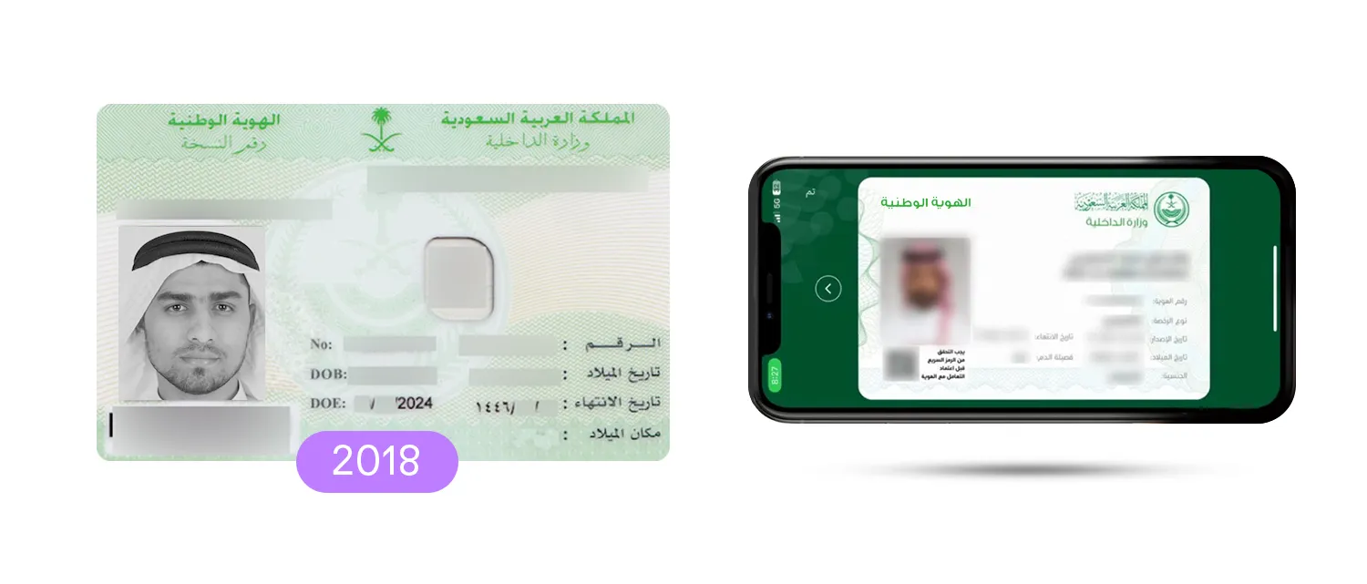 Saudi Arabian ID card and digital ID